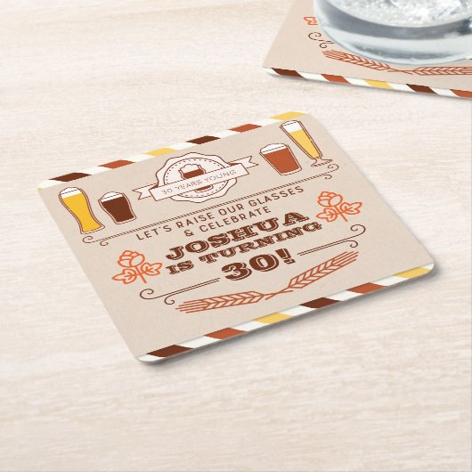 Cheers & Beers Verjaardag Onderzetters (Schuin)