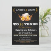 CHEERS & BEERS VERJAARDAG UITNODIGING VOOR ELKE LE (Staand voorkant)