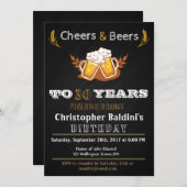 CHEERS & BEERS VERJAARDAG UITNODIGING VOOR ELKE LE (Voorkant / Achterkant)