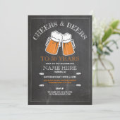 Cheers & Beers Verjaardagsfeest 21e 30e uitnodigin Kaart (Staand voorkant)