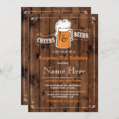 Cheers & Beers Verjaardagsfeest ELKE LEEFTIJD Bier Kaart (Voorkant / Achterkant)