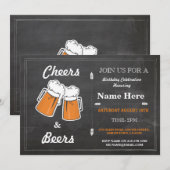 CHEERS & BEERS Verjaardagsfeest Elke Leeftijd Krij Kaart (Voorkant / Achterkant)