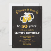 Cheers & Beers verjaardagsuitnodiging - Elke leeft Kaart (Voorkant)