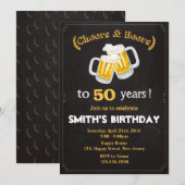 Cheers & Beers verjaardagsuitnodiging - Elke leeft Kaart (Voorkant / Achterkant)