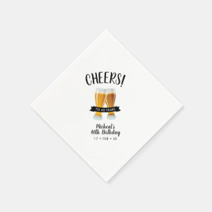Cheers Beers   Volwassen 40e verjaardagsfeestje Servet