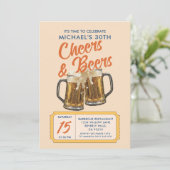  Cheers & Beers Volwassen 40ste Verjaardagsfeest Kaart (Staand voorkant)