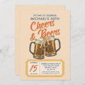  Cheers & Beers Volwassen 40ste Verjaardagsfeest Kaart (Voorkant / Achterkant)