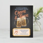 Cheers & Beers Volwassen 40ste Verjaardagsfeest Kaart (Staand voorkant)