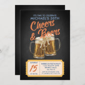 Cheers & Beers Volwassen 40ste Verjaardagsfeest Kaart (Voorkant / Achterkant)