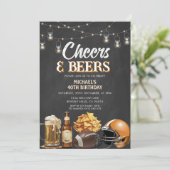 Cheers & Beers Volwassen Verjaardag Chalkboard Lig Kaart (Staand voorkant)