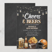 Cheers & Beers Volwassen Verjaardag Chalkboard Lig Kaart (Voorkant / Achterkant)