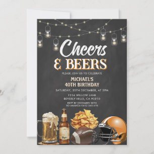 Cheers & Beers Volwassen Verjaardag Chalkboard Lig Kaart