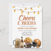 Cheers & Beers Volwassen Verjaardag String Lights Kaart (Voorkant)