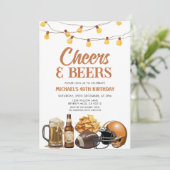 Cheers & Beers Volwassen Verjaardag String Lights  Kaart (Staand voorkant)