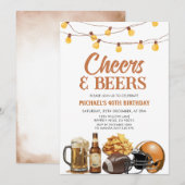 Cheers & Beers Volwassen Verjaardag String Lights  Kaart (Voorkant / Achterkant)