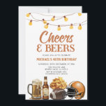 Cheers & Beers Volwassen Verjaardag String Lights  Kaart<br><div class="desc">BEWERKBAAR Football Beers Volwassen Man Verjaardag Party String Light Invitation,  Cheers and Beers 30 40 50 Verjaardag Uitnodigen,  Football Verjaardag Party ZB4</div>