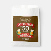 Cheers & Beers voor 50 jaar Happy Birthday Bedankzakje (Voorkant)