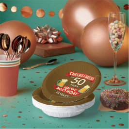 Cheers & Beers voor 50 jaar Happy Birthday Papieren Kommen