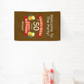 Cheers & Beers voor 50 jaar Happy Birthday Spandoek (Insitu)