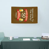 Cheers & Beers voor 50 jaar Happy Birthday Spandoek (Beurs)