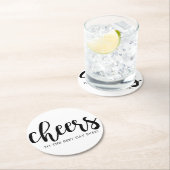 Cheers Best Day Hand-Lettering Ronde Kartonnen Onderzetter (Insitu)