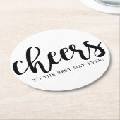 Cheers Best Day Hand-Lettering Ronde Kartonnen Onderzetter (Gebogen)