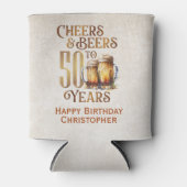Cheers & bier 50e verjaardag blikjeskoeler (Voorkant)