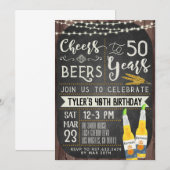 Cheers & bier 50e verjaardag kaart (Voorkant / Achterkant)