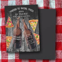 Cheers Bieren Pizza 50ste Bier Verjaardagsfeestje Kaart