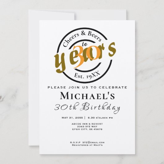 Cheers bieren Verjaardag Uitnodigen - Custom Party Kaart (Voorkant)