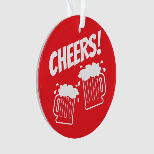 Cheers bierkruiken aangepaste kerstboom ornament (voorkant)