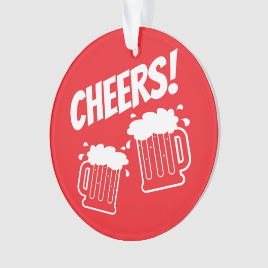 Cheers bierkruiken aangepaste kerstboom ornament (voorkant)