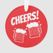 Cheers bierkruiken aangepaste kerstboom ornament (voorkant)