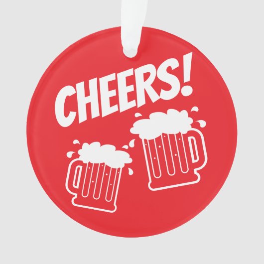 Cheers bierkruiken aangepaste kerstboom ornament (voorkant)
