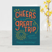 Cheers Birthday-kaart Kaart (Gele Bloem)