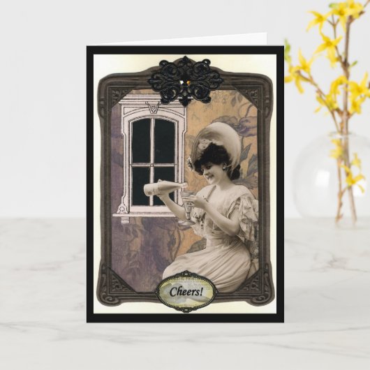 Cheers Birthday-kaart Kaart (Gele Bloem)