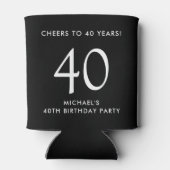 Cheers Black 40e verjaardagsfeestje Blikjeskoeler (Achterkant)