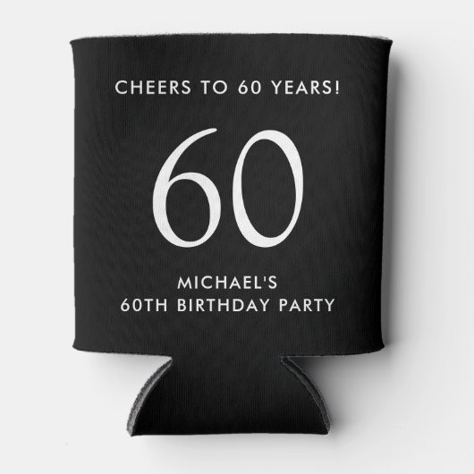 Cheers Black 60ste verjaardagsfeestje Blikjeskoeler (Voorkant)