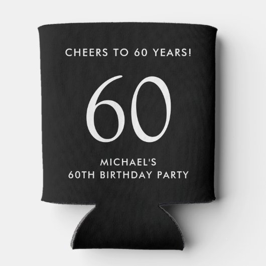 Cheers Black 60ste verjaardagsfeestje Blikjeskoeler (Achterkant)