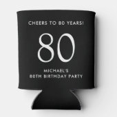 Cheers Black 80ste verjaardagsfeestje Blikjeskoeler (Achterkant)