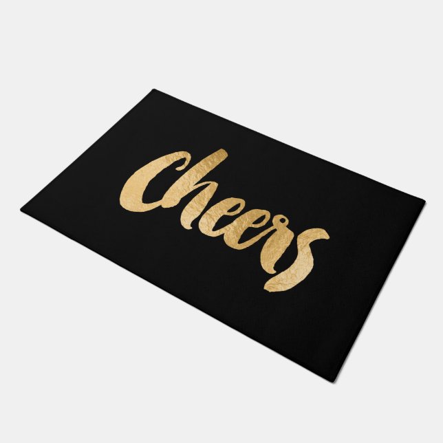 Cheers Black en Gold kerstklep Deurmat (Schuin)