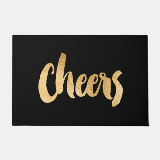 Cheers Black en Gold kerstklep Deurmat