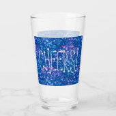 Cheers! Blauw met roze, blauw Paarse platter Glas (Achterkant)