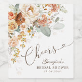 Cheers Boho Terracotta Yellow Vrijgezellenfeest Fa Wijn Etiket (Enkel label)