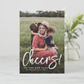 CHEERS | borstel script gelukkig nieuwjaar kaart (Staand voorkant)