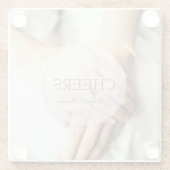 Cheers- Bride diamanten ring, geschikt voor bruilo Glazen Onderzetter (Achterkant)