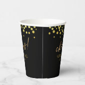 Cheers Bride en Groom Gold Black Wedding Papieren Bekers (Rechts)