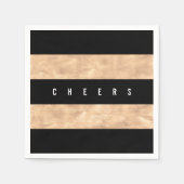 Cheers Bronze Folie Black Stripes Holiday Servetten (Voorkant)