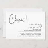 Cheers, bruiloft-elopementspartner, diner, dansen kaart (Voorkant)