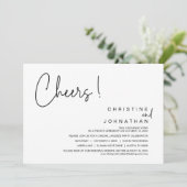 Cheers, bruiloft-elopementspartner, diner, dansen kaart (Staand voorkant)